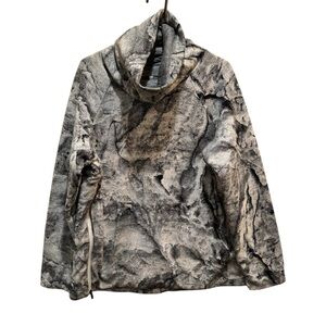 Icebreaker Unisex Glacier LS Pullover Sz M Gray Snow Zip Side 100% Wool